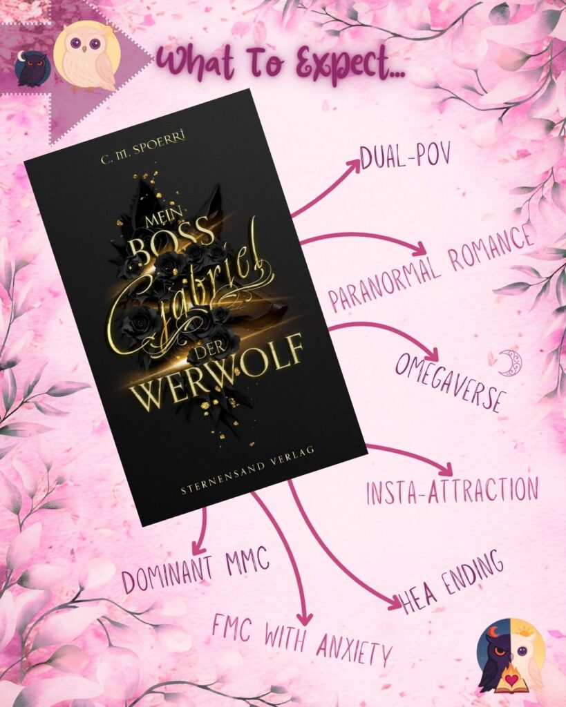 Tropes Mein Boss Gabriel der Werwolf, Dual-POV, Paranormal Romance Omegaverse Insta-attraction Hea Ending FMC with Anxiety Dominant MMC